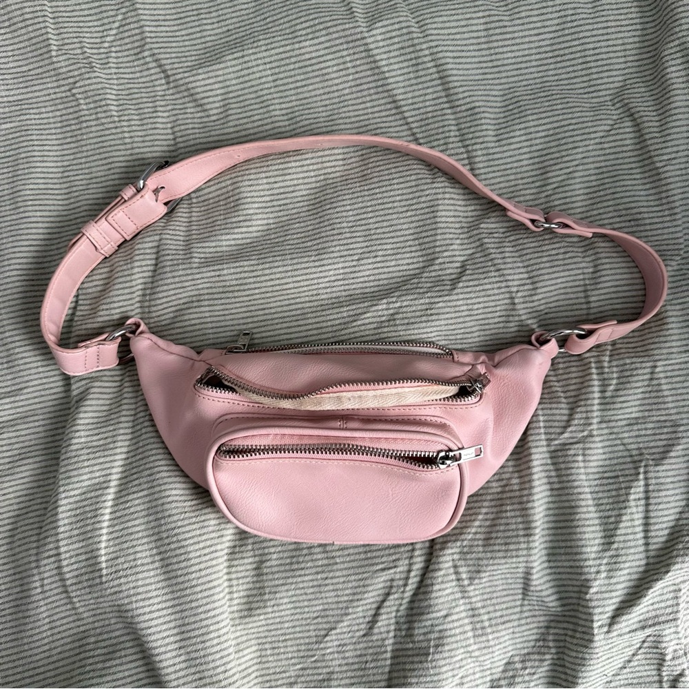Brandy Melville Pink Crossbody Bag with Adjustable Strap
